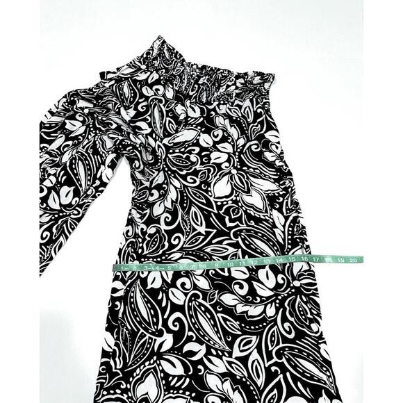 Vince Camuto Women's Wide-Leg Palazzo Pants Black and White Floral Size L - Picture 8 of 14